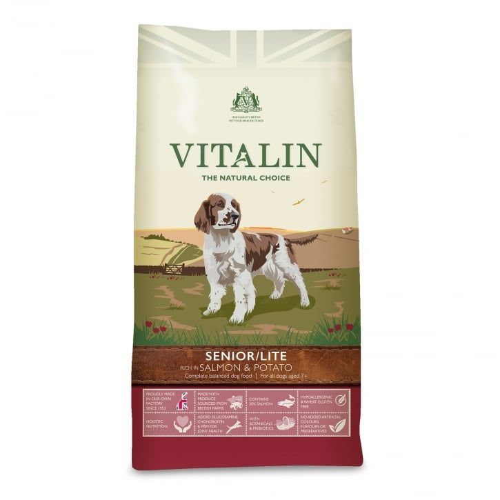 Vitalin Natural Salmon & Potato Senior/Lite Dry Dog Food - 6kg